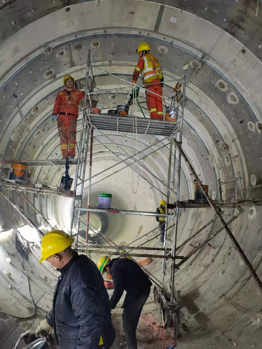 Subway Tunnel Strengthening with HM-120M Steel Jacketing Adhesive Subway Tunnel Strengthening with HM-120M Steel Jacketing Adhesive