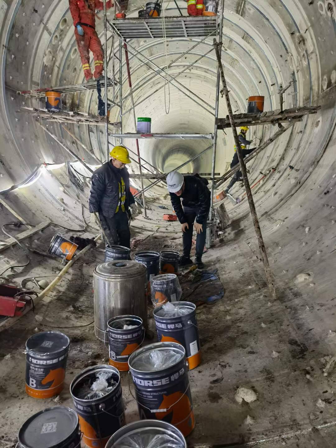 Subway Tunnel Strengthening with HM-120M Steel Jacketing Adhesive Subway Tunnel Strengthening with HM-120M Steel Jacketing Adhesive