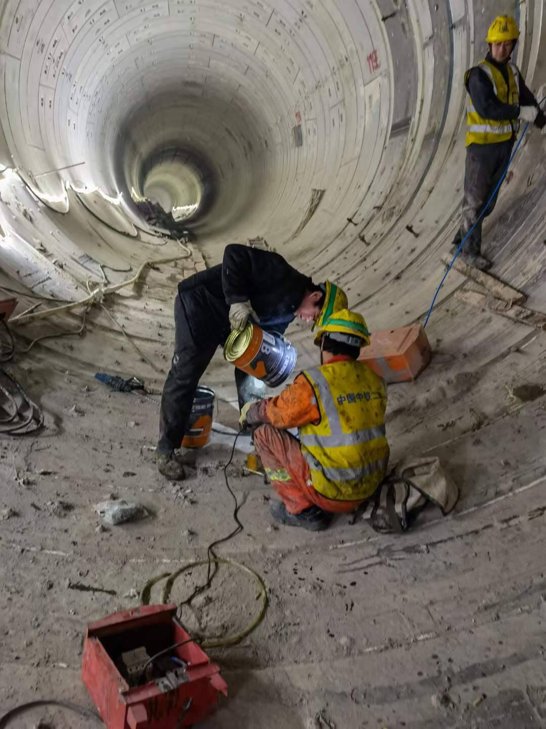 Subway Tunnel Strengthening with HM-120M Steel Jacketing Adhesive Subway Tunnel Strengthening with HM-120M Steel Jacketing Adhesive